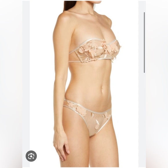 Sadie Floral Appliqué Strapless Underwire Balconette Bra & Jean Appliqué Bikini - Picture 9 of 10